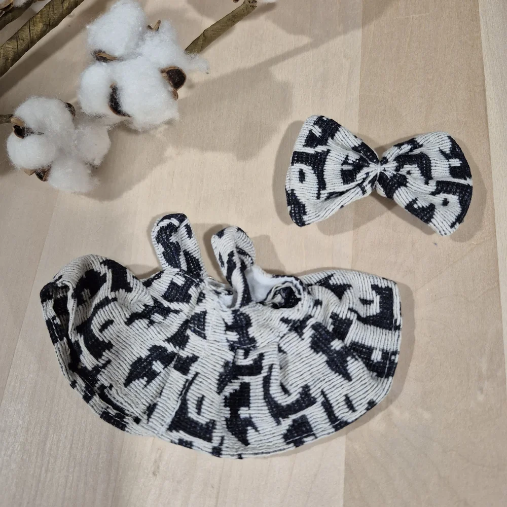 🖤🤍NEW🖤🤍 ADORABLE!! LABUBU 2PC SET DRESS AND BOW ONLY